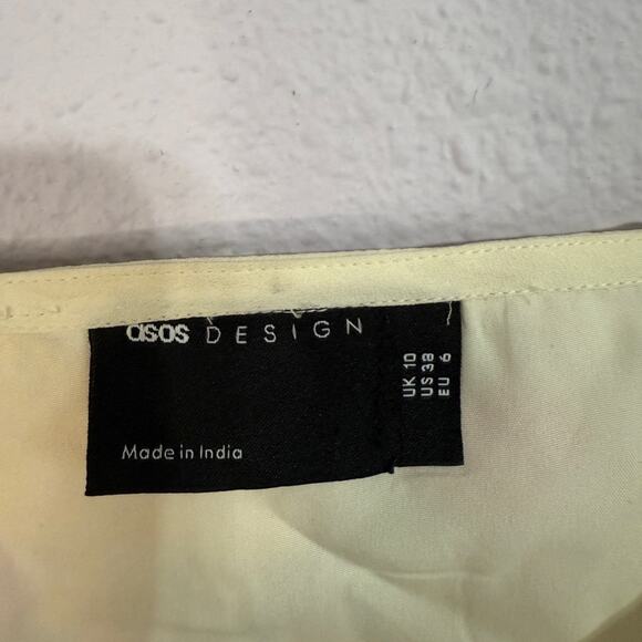 ASOS Women Cream Embroidered Pleated Cami Wrap Midi Dress Size 6 - Picture 10 of 11